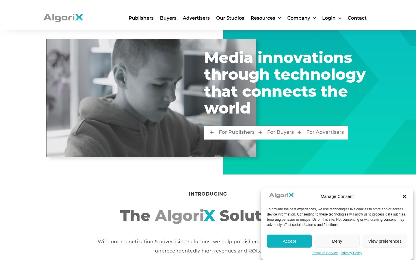 AlgoriX &middot; HOMEPAGE_SCREENSHOT
