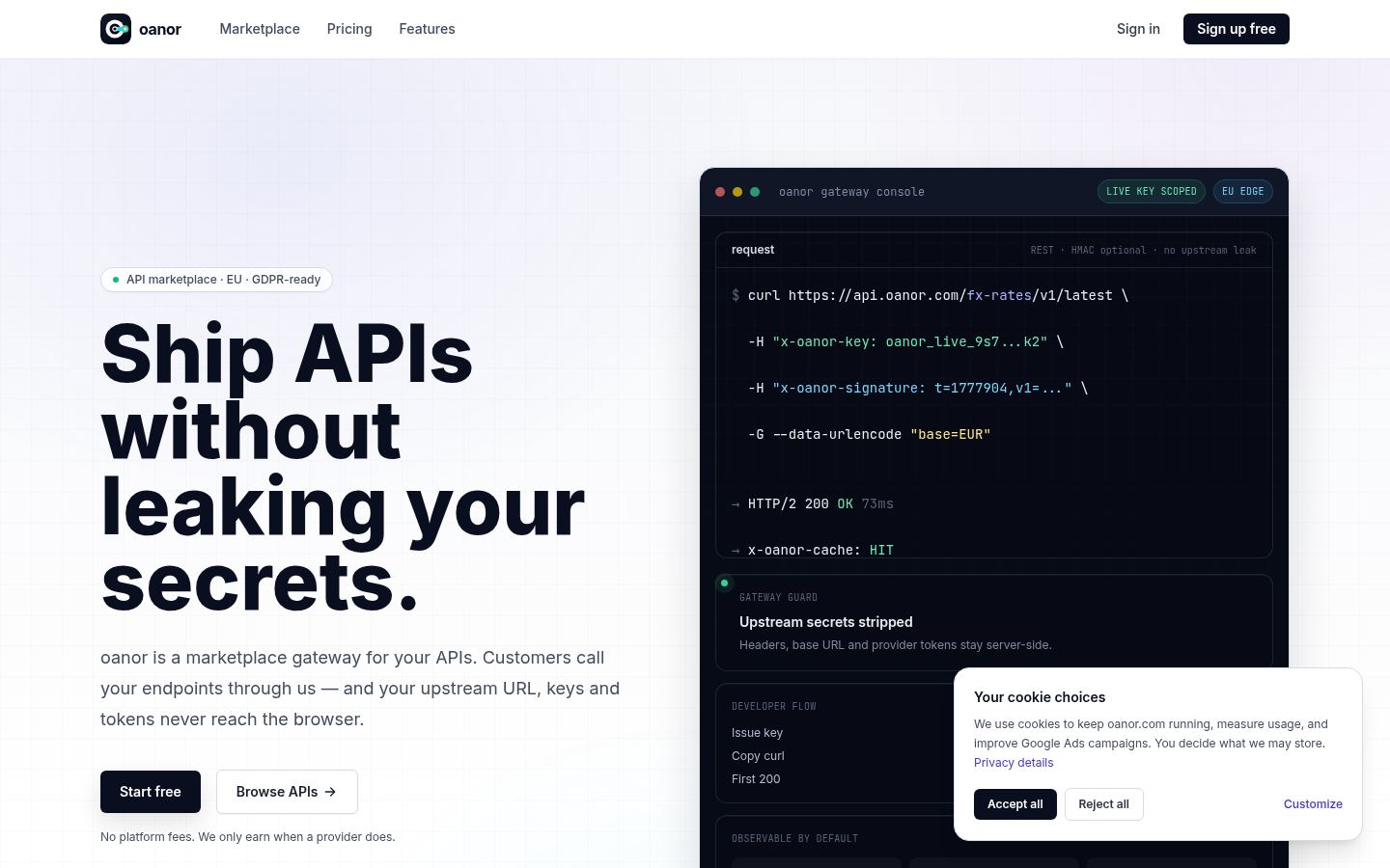 oanor &middot; HOMEPAGE_SCREENSHOT