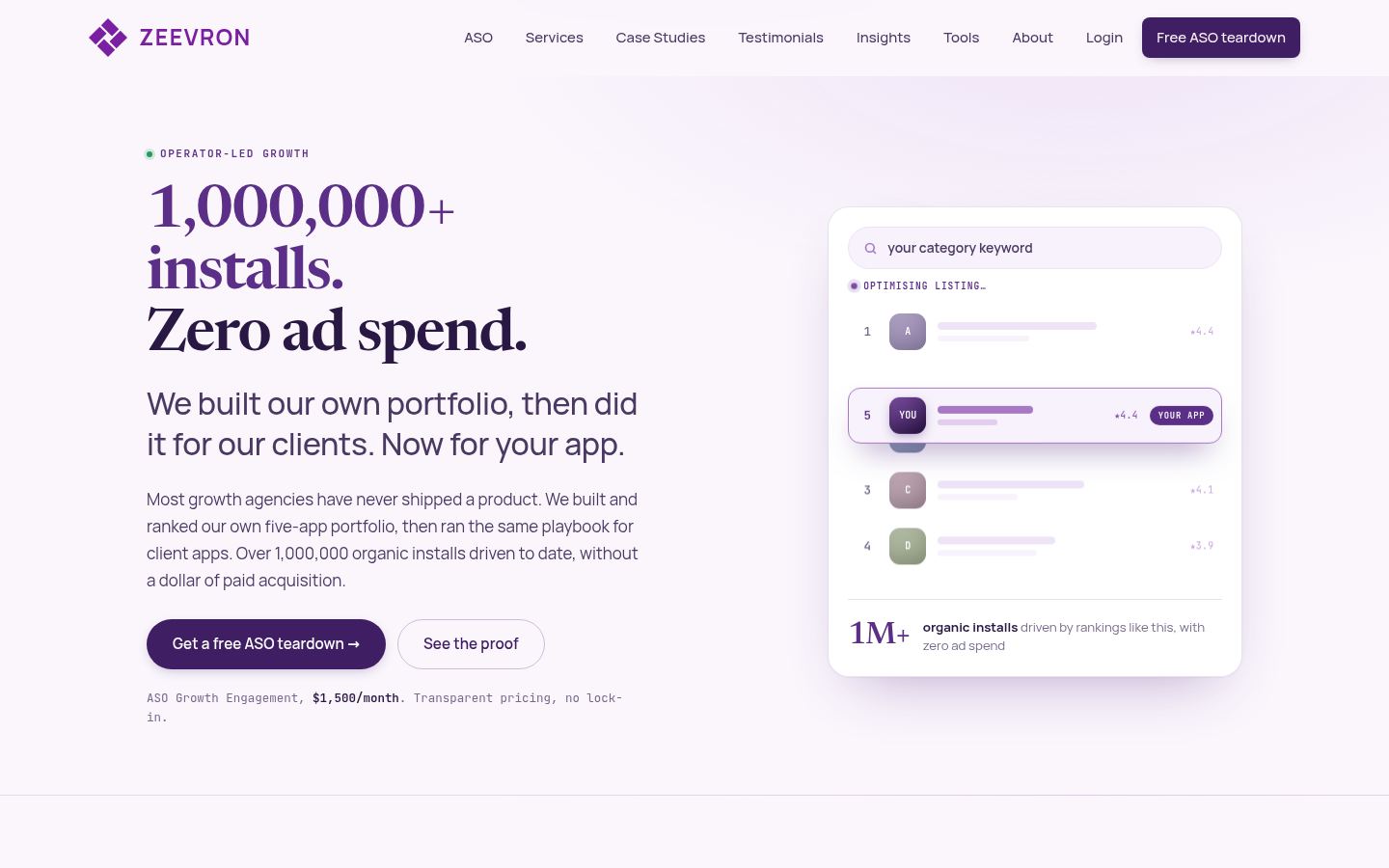 Zeevron &middot; HOMEPAGE_SCREENSHOT