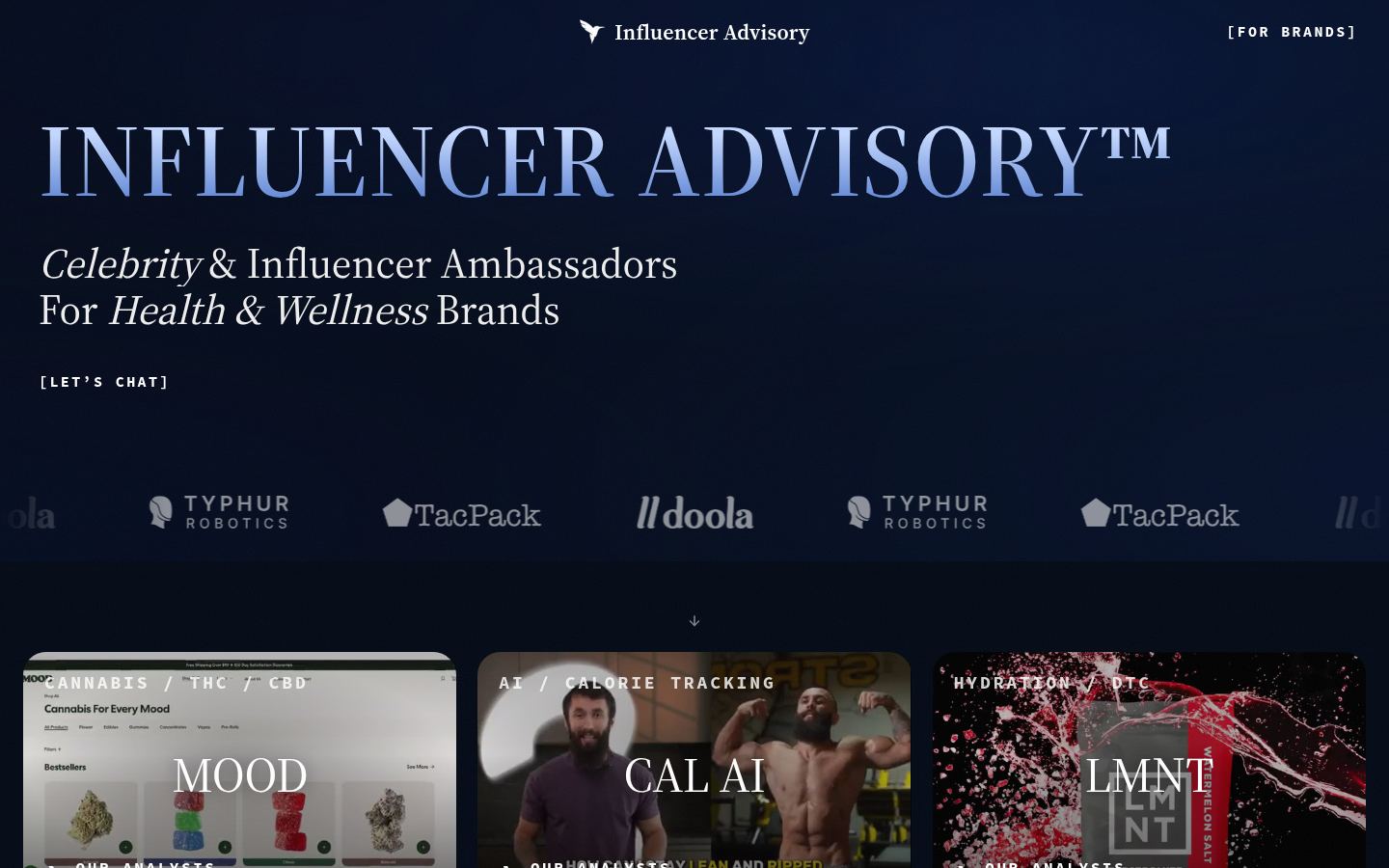 Celebrity Ambassadors for Enterprises &middot; HOMEPAGE_SCREENSHOT