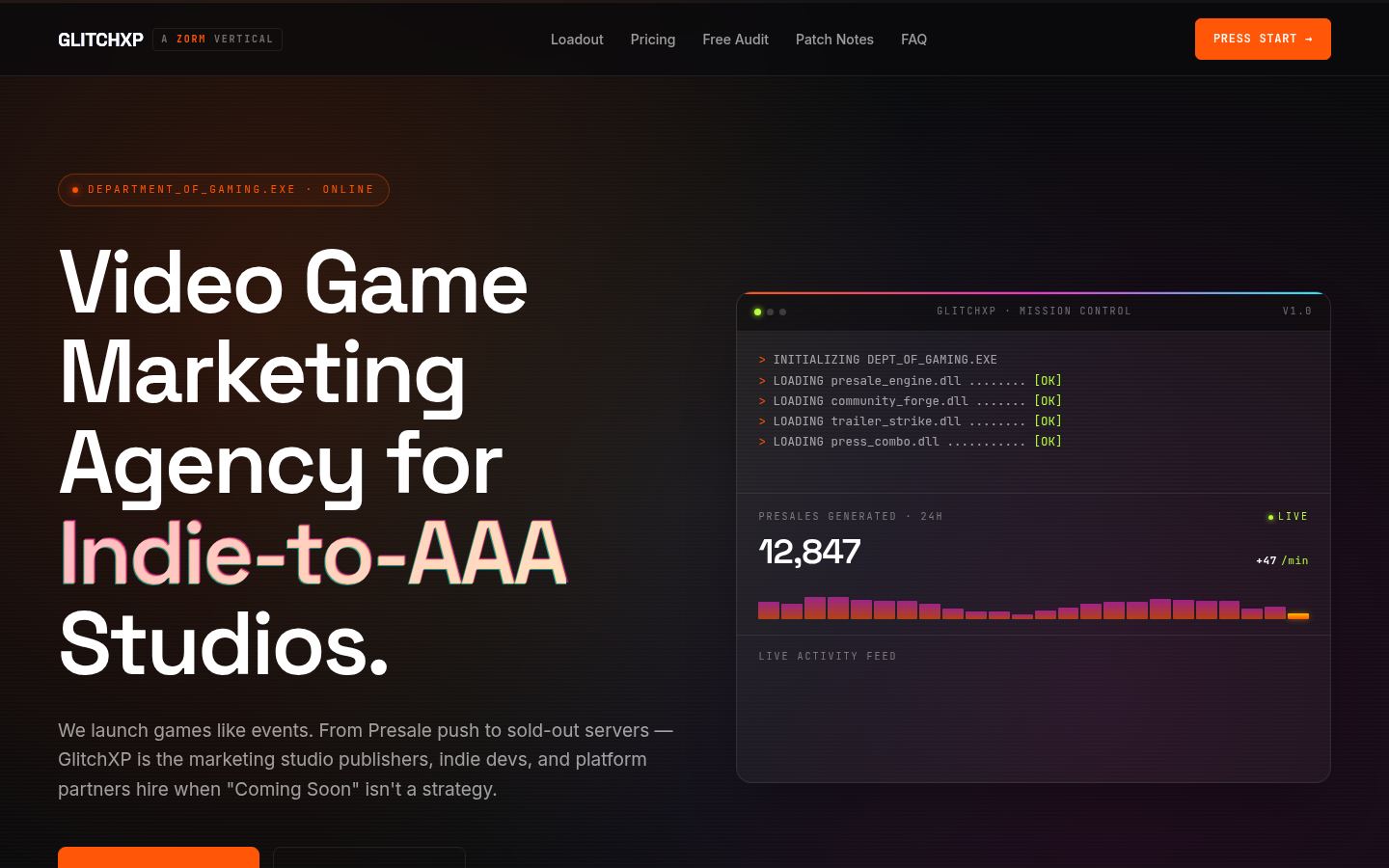 GlitchXP &middot; HOMEPAGE_SCREENSHOT