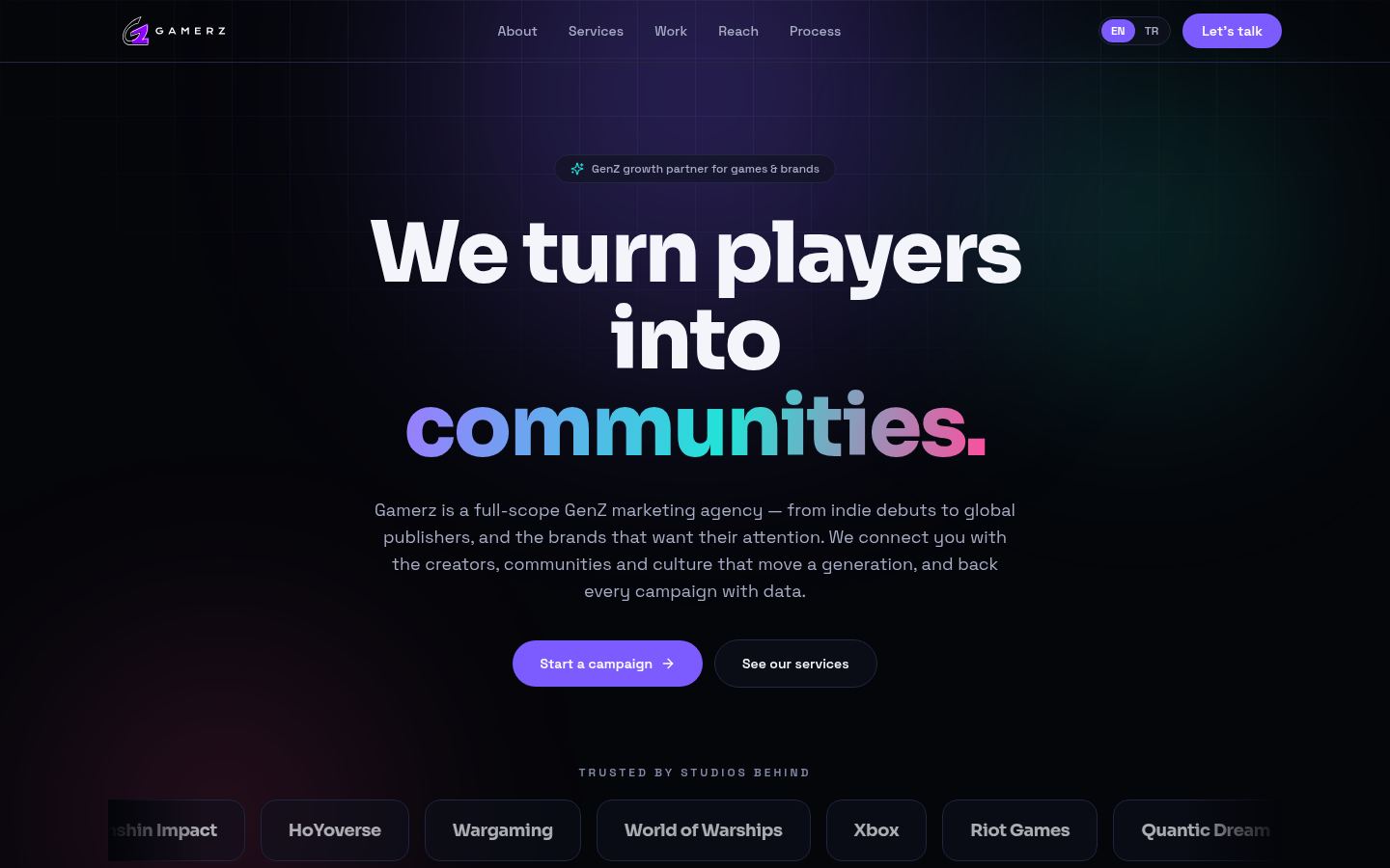 Gamerz &middot; HOMEPAGE_SCREENSHOT