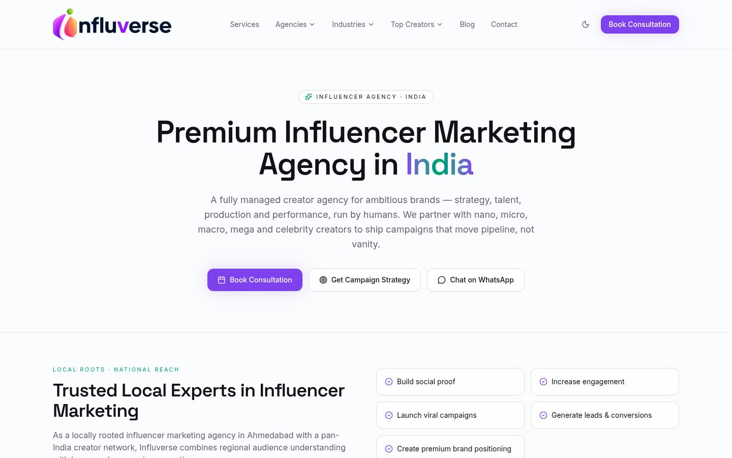 Influverse &middot; HOMEPAGE_SCREENSHOT