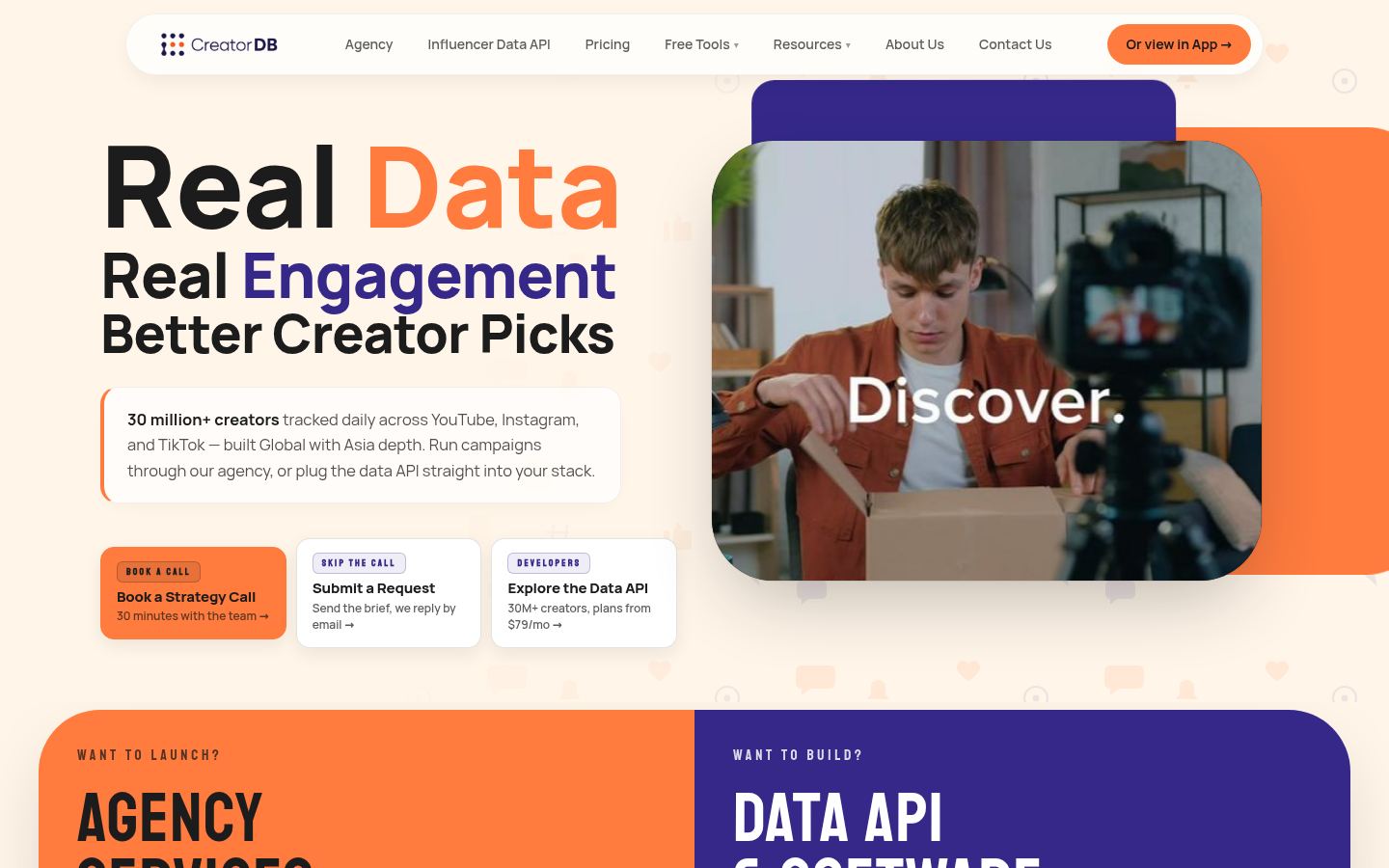 CreatorDB &middot; HOMEPAGE_SCREENSHOT