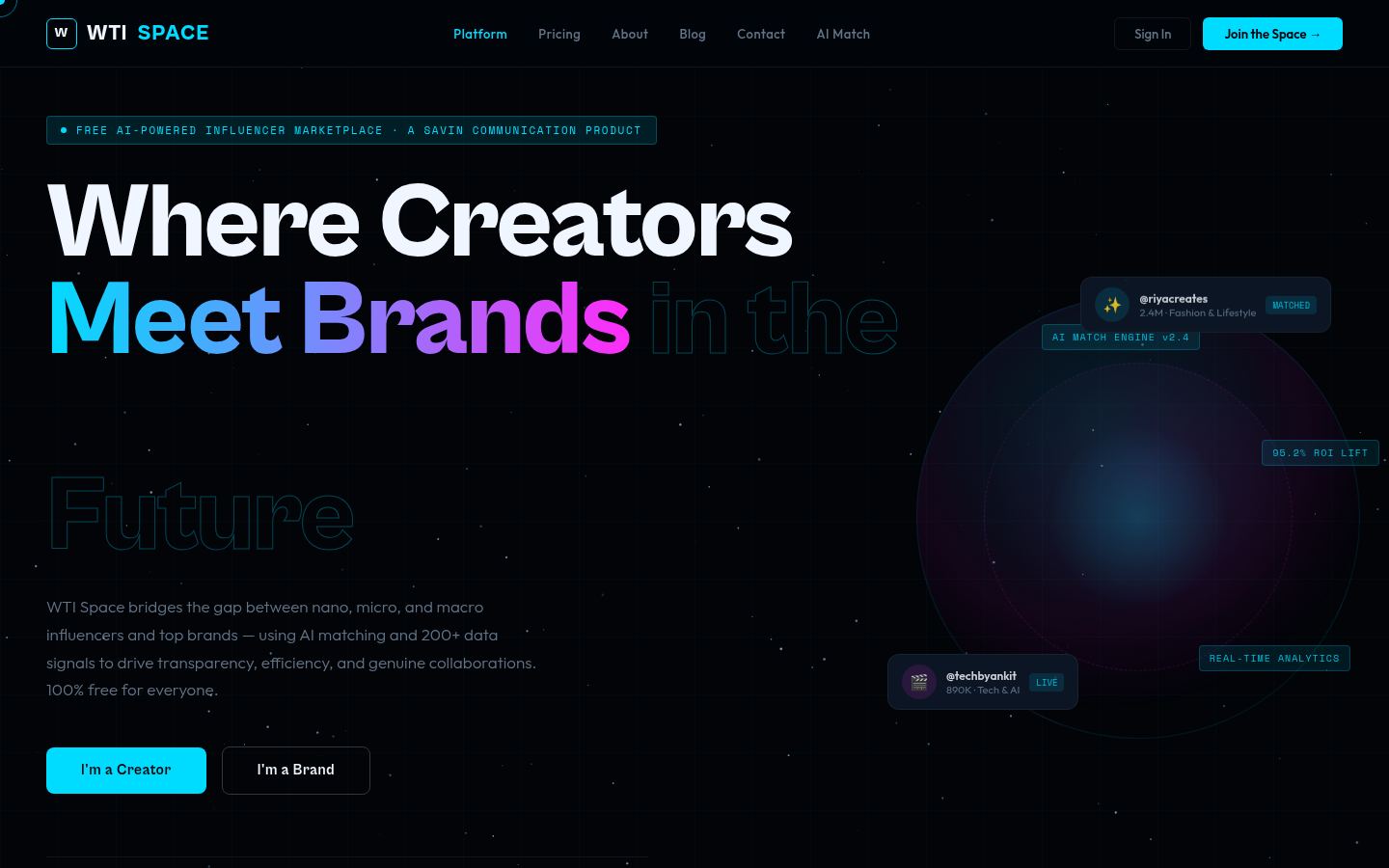 WTI Space &middot; HOMEPAGE_SCREENSHOT