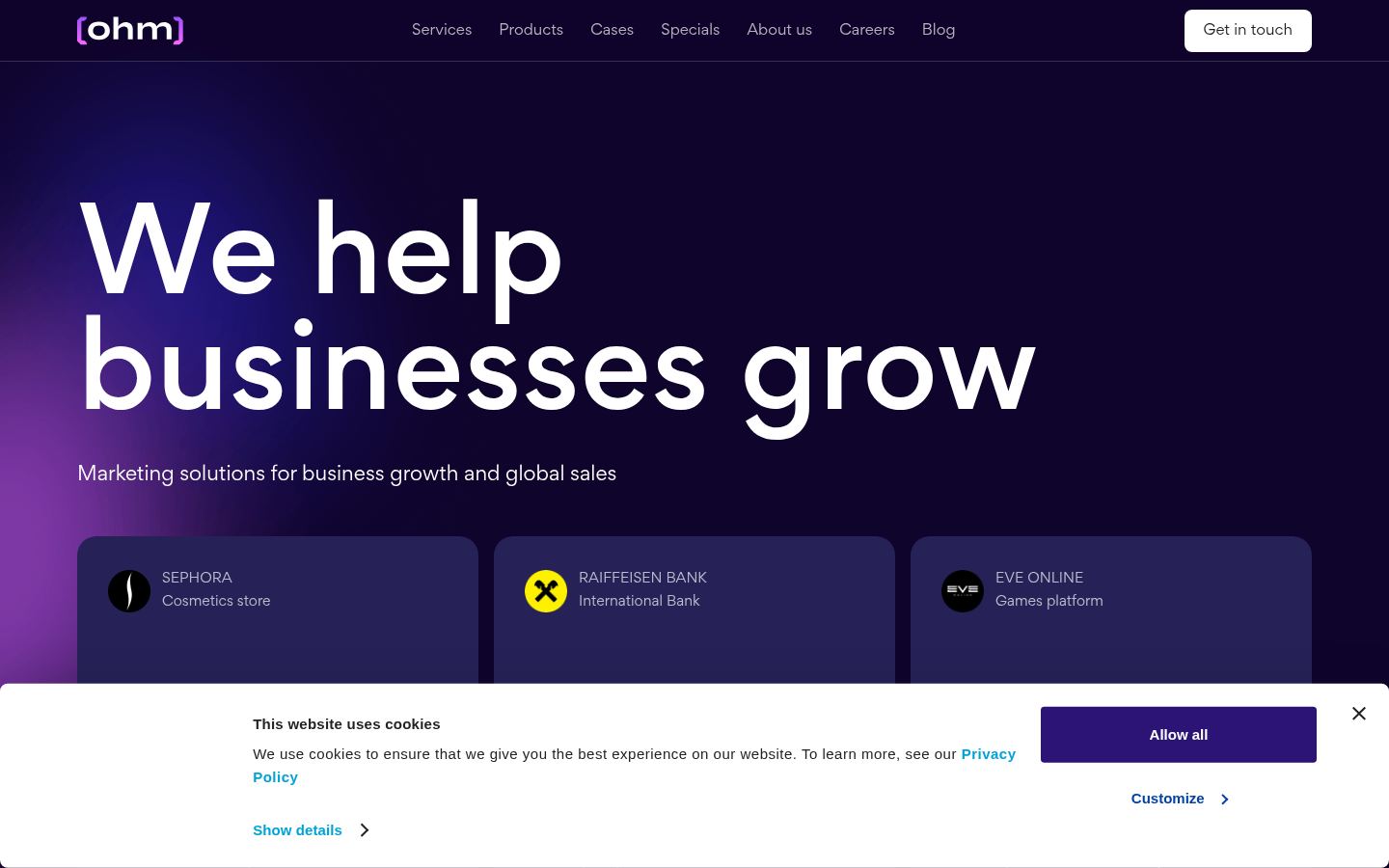 OHM Agency &middot; HOMEPAGE_SCREENSHOT