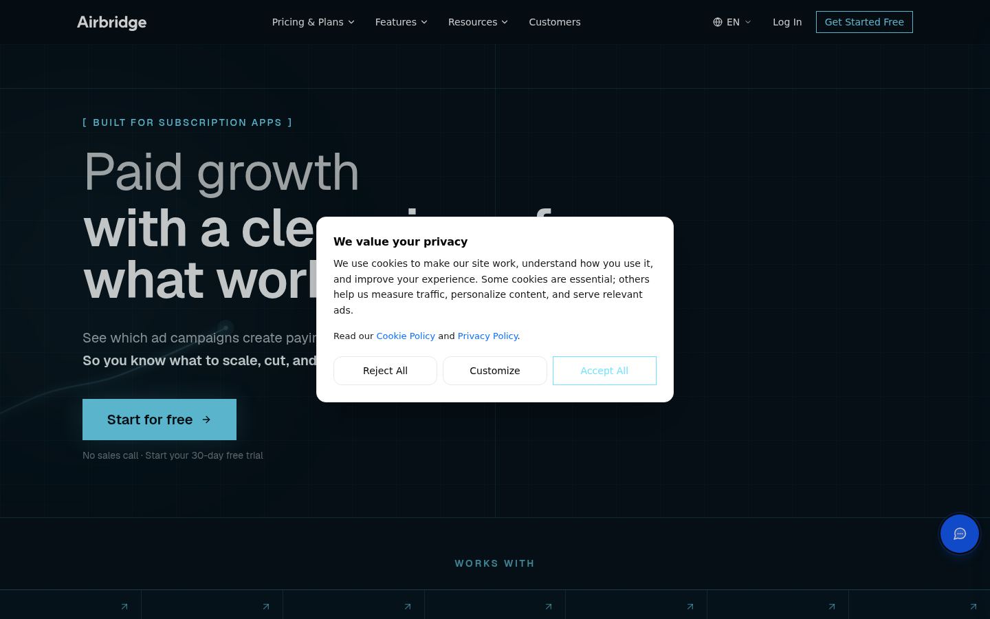 Airbridge &middot; HOMEPAGE_SCREENSHOT