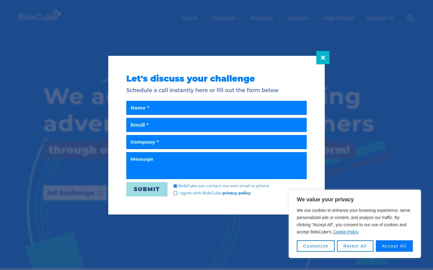 BidsCube &middot; HOMEPAGE_SCREENSHOT
