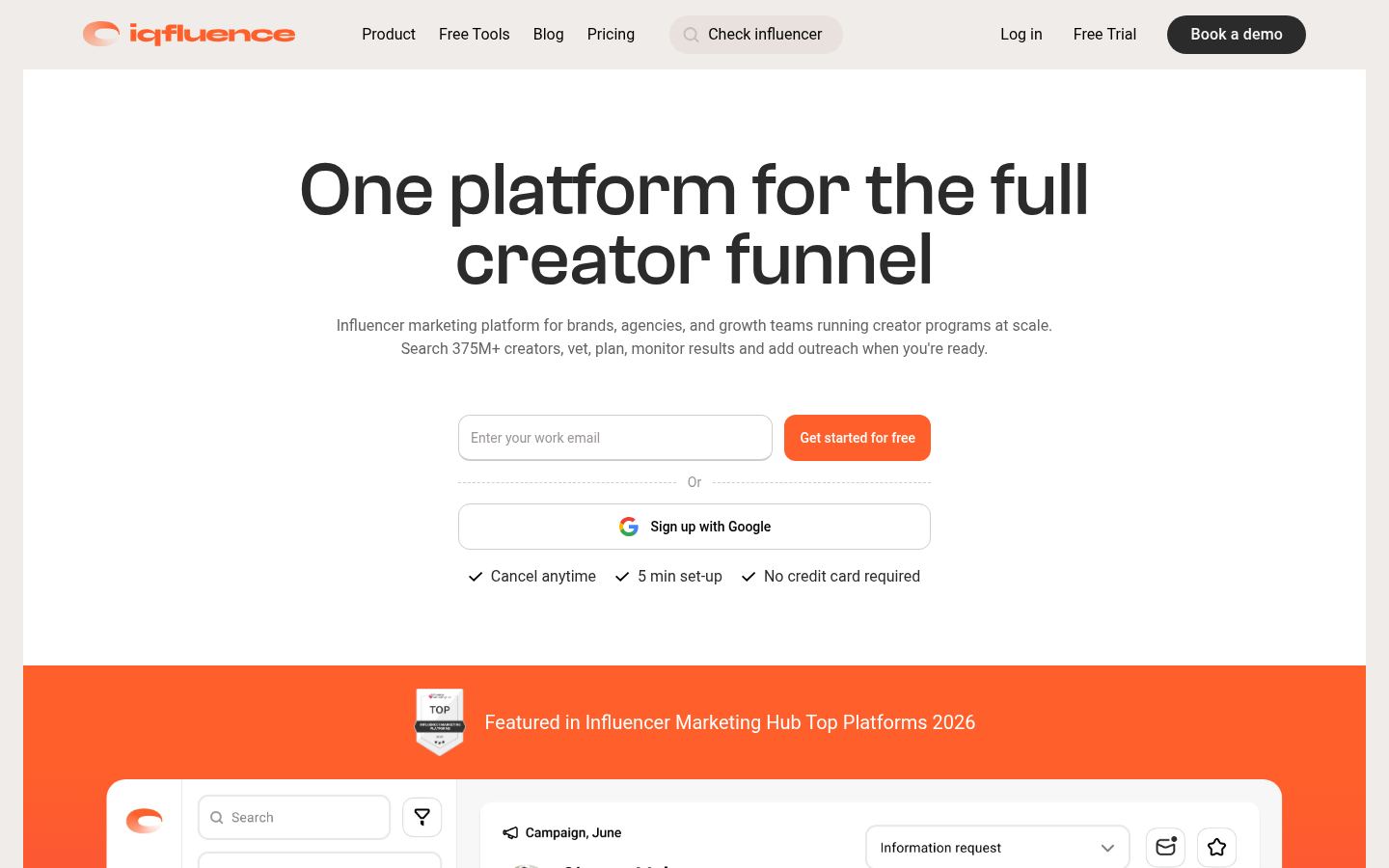 IQFluence &middot; HOMEPAGE_SCREENSHOT