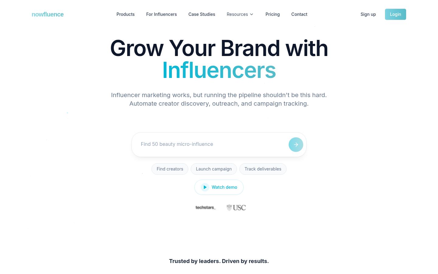 nowfluence &middot; HOMEPAGE_SCREENSHOT