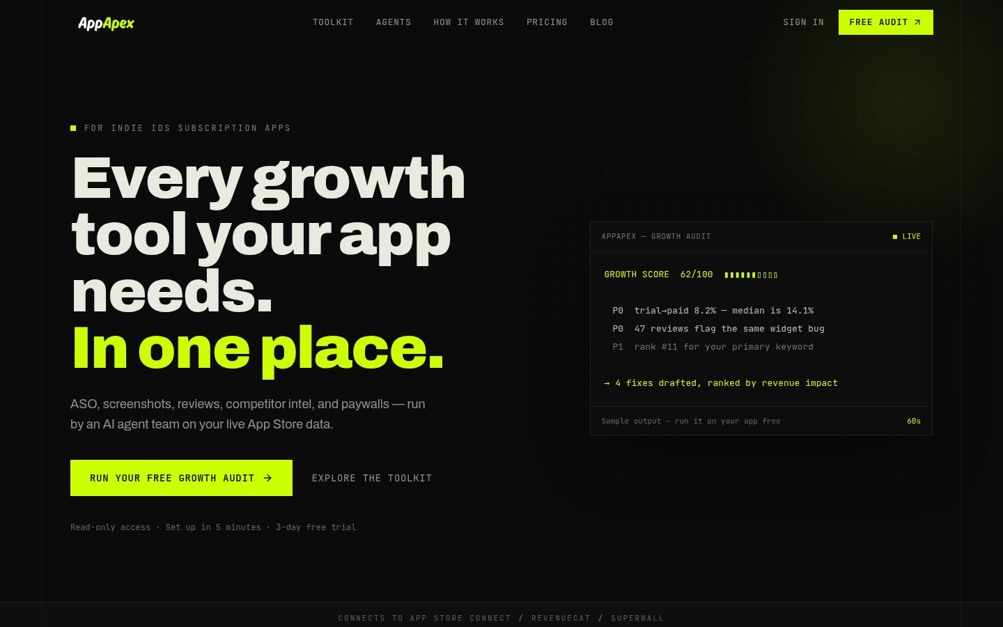 AppApex &middot; HOMEPAGE_SCREENSHOT