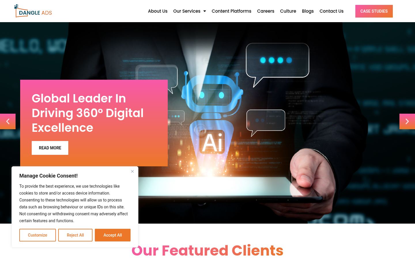 DangleAds &middot; HOMEPAGE_SCREENSHOT