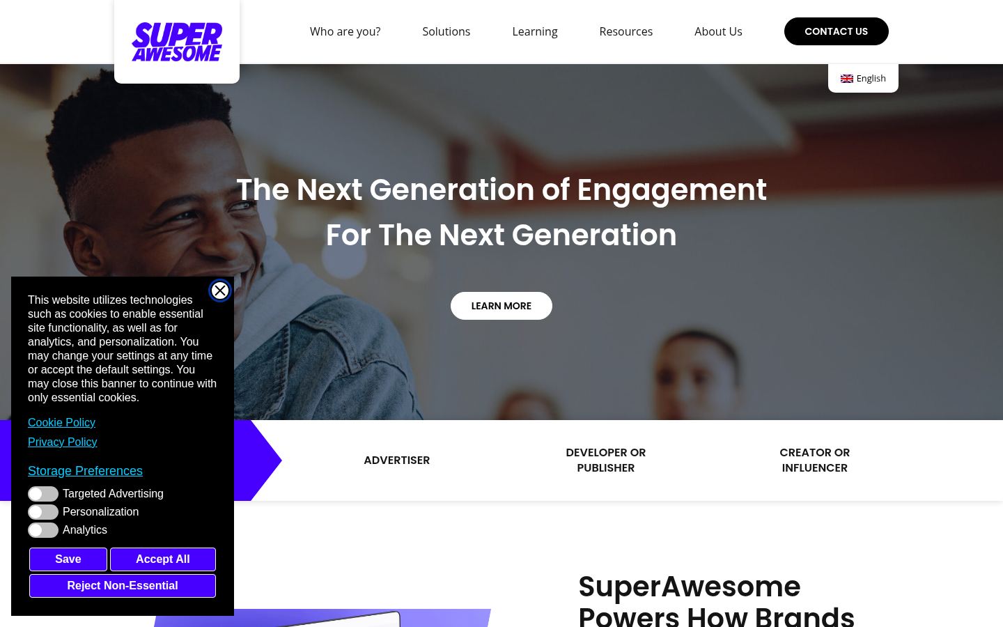 SuperAwesome &middot; HOMEPAGE_SCREENSHOT