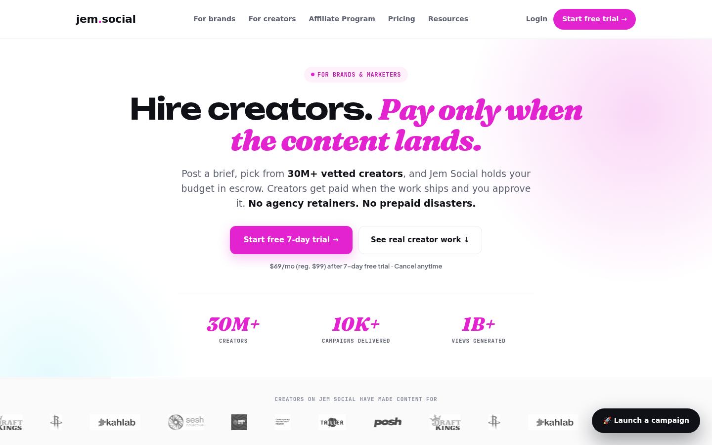 Jem Social &middot; HOMEPAGE_SCREENSHOT