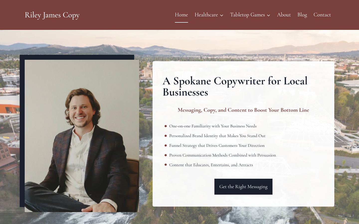 Riley James Copy &middot; HOMEPAGE_SCREENSHOT