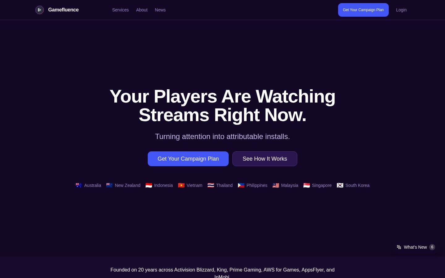Gamefluence &middot; HOMEPAGE_SCREENSHOT