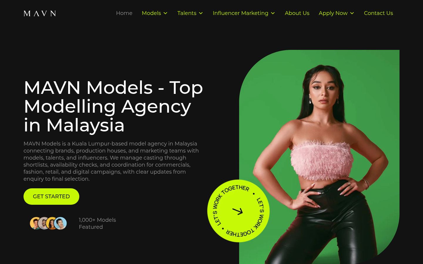 MAVN Models &middot; HOMEPAGE_SCREENSHOT