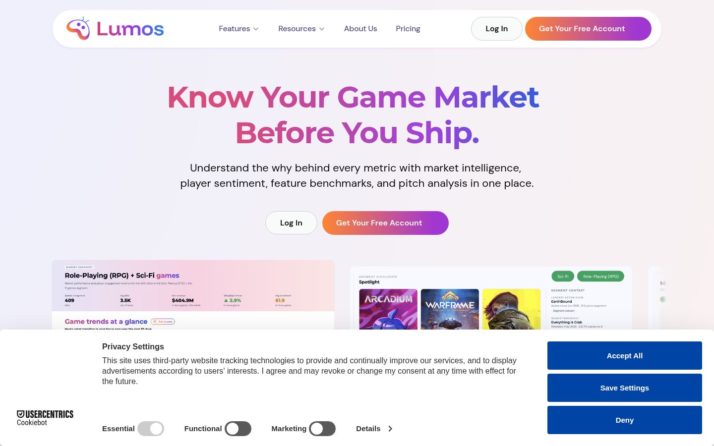 Lumos &middot; HOMEPAGE_SCREENSHOT