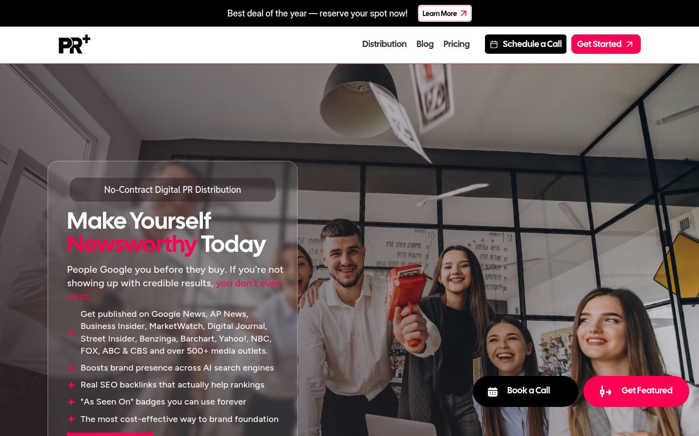 PR.PLUS: No-Contract Digital PR Distribution Agency &middot; HOMEPAGE_SCREENSHOT