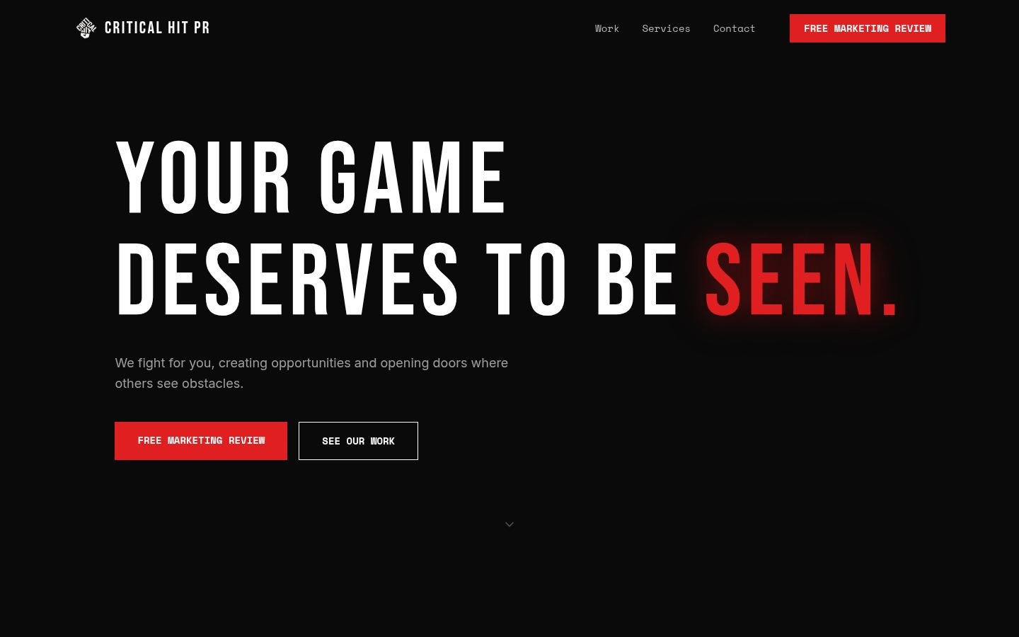 Critical Hit PR &middot; HOMEPAGE_SCREENSHOT