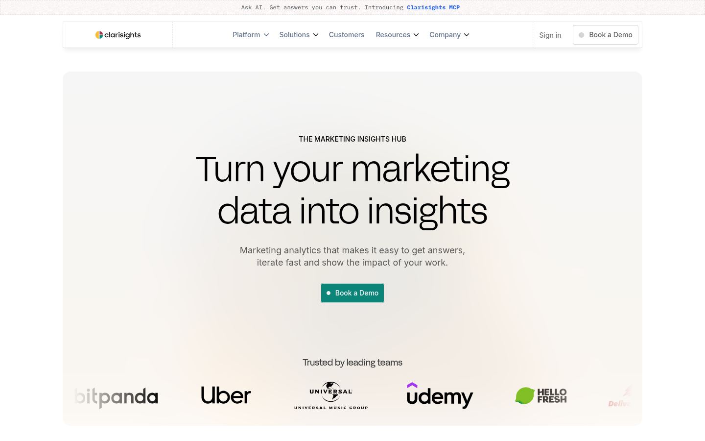 Clarisights &middot; HOMEPAGE_SCREENSHOT