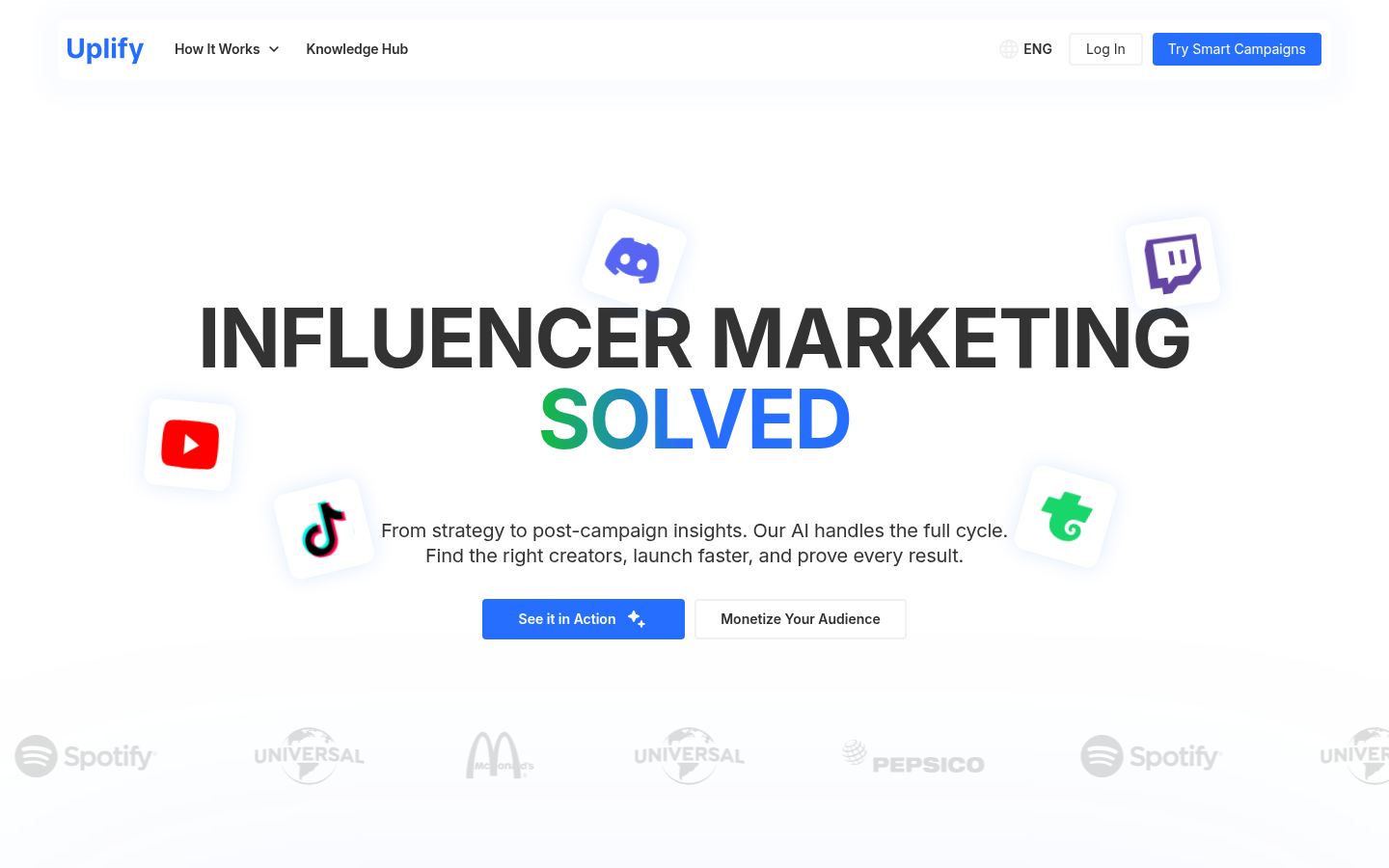 Smarter Campaigns. Faster Growth. Uplify. &middot; HOMEPAGE_SCREENSHOT