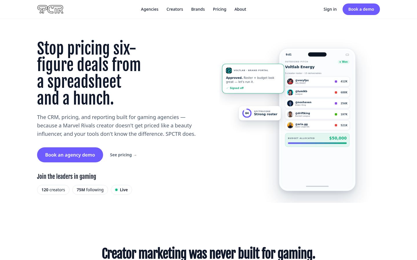 SPCTR &middot; HOMEPAGE_SCREENSHOT