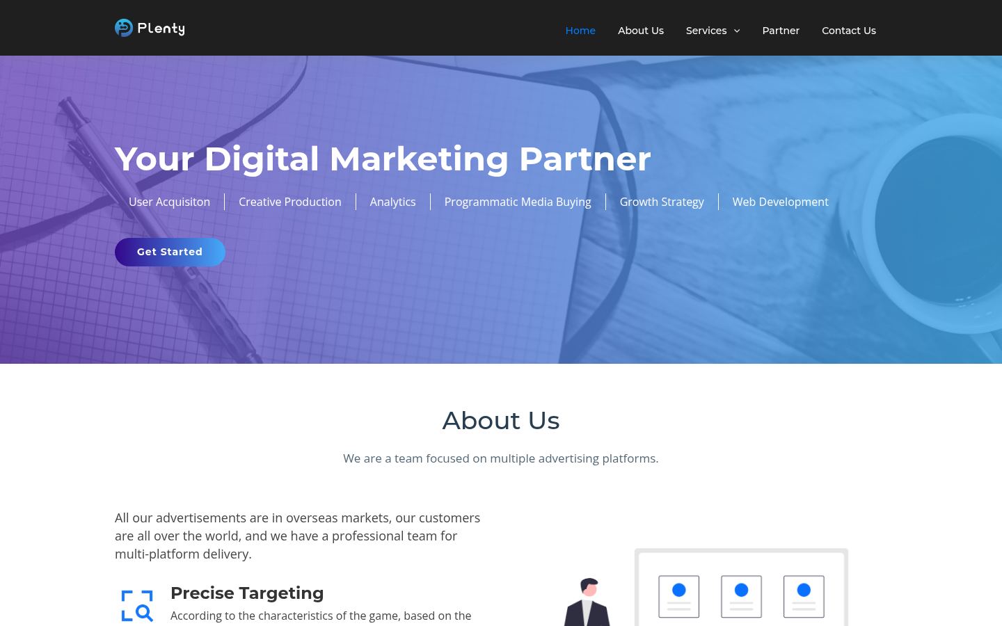 Plenty Advertising &middot; HOMEPAGE_SCREENSHOT