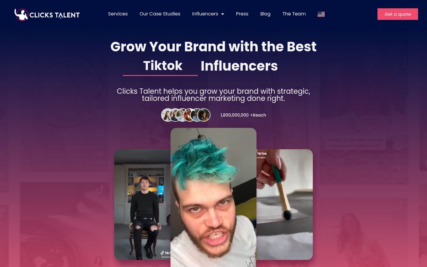 Clicks Talent &middot; HOMEPAGE_SCREENSHOT