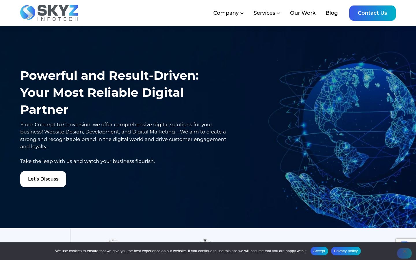 SkyZ Infotech &middot; HOMEPAGE_SCREENSHOT