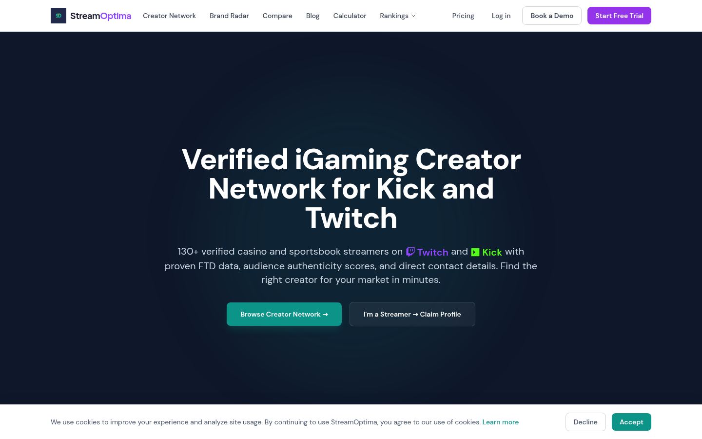 StreamOptima &middot; HOMEPAGE_SCREENSHOT