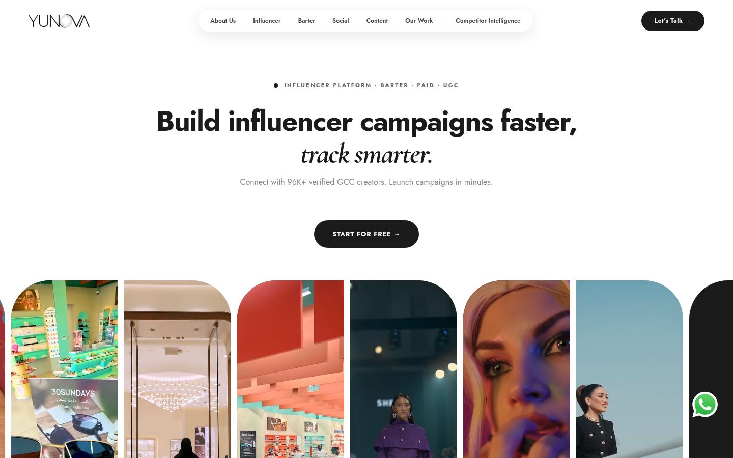 Yunova &middot; HOMEPAGE_SCREENSHOT