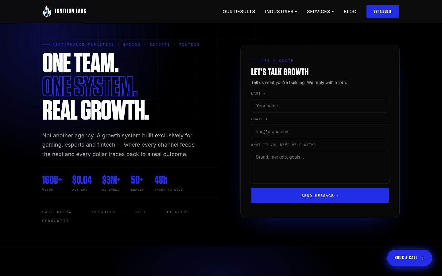 Ignition Labs &middot; HOMEPAGE_SCREENSHOT